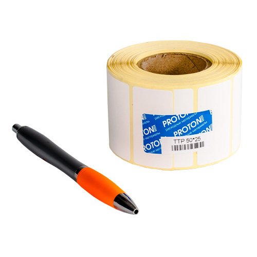 Полиэстеровая этикетка PET White TOP S8015 50 х 25 мм (1 ряд, 1000 шт, втулка 40)