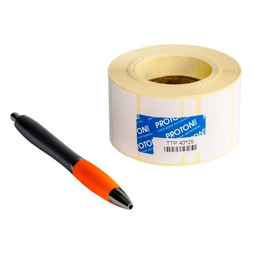 Полуглянцевая этикетка Proton 43 x 25 мм (1 ряд, 1000 шт, втулка 40)