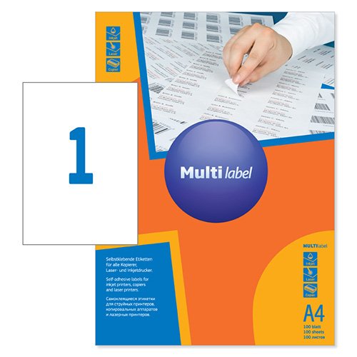 Круглая этикетка на листе А4